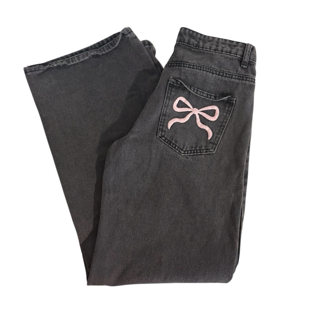 Edikted Bow Pocket Wide Leg Jeans - Picture 4 of 5